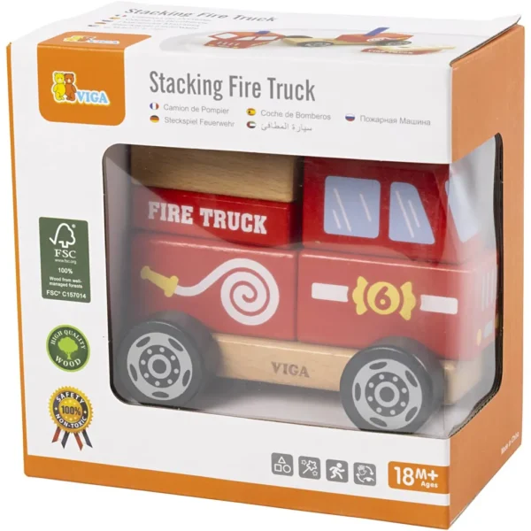 VIGA Stapel Brandbil i trä - Produktbild - Bild 1
