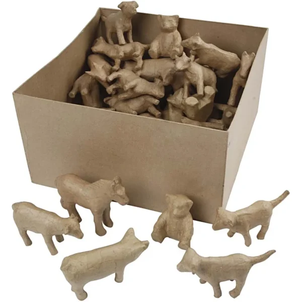 Minidjur av papier-maché - Produktbild - Överblick