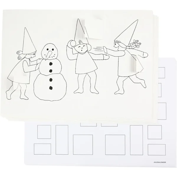 Julkalender med nissar i snöbollskrig - Produktbild - Överblick