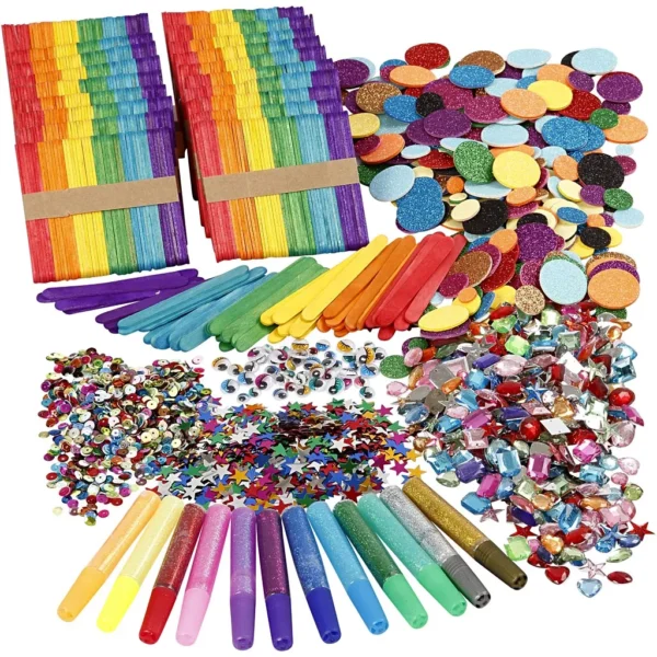 Glitter och träpinnar - Produktbild - Överblick